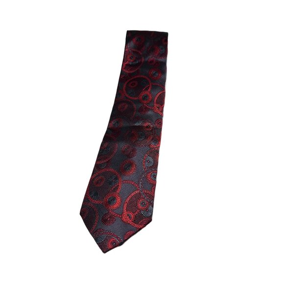 Fratelli Uomo Silk Tie – Red Floral Medallion Elegance - Picture 4 of 4